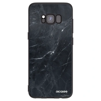 Picasee silikonski črni ovitek za Samsung Galaxy S8 G950F - Black marble