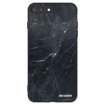 Picasee silikonski črni ovitek za Apple iPhone 7 Plus - Black marble