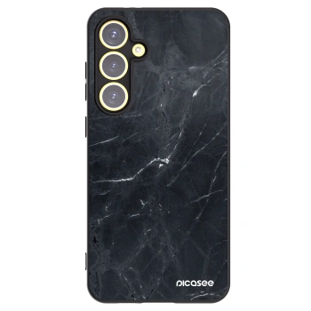 Picasee silikonski črni ovitek za Samsung Galaxy S24 FE S721B - Black marble