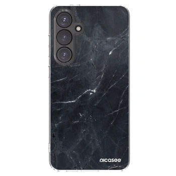 Picasee silikonski prozorni ovitek za Samsung Galaxy S24 FE S721B - Black marble