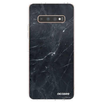 Picasee silikonski prozorni ovitek za Samsung Galaxy S10 Plus G975 - Black marble
