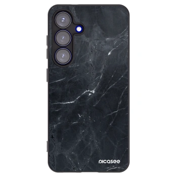 Picasee silikonski črni ovitek za Samsung Galaxy S25 5G - Black marble