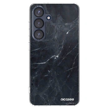 Picasee silikonski prozorni ovitek za Samsung Galaxy S25 5G - Black marble
