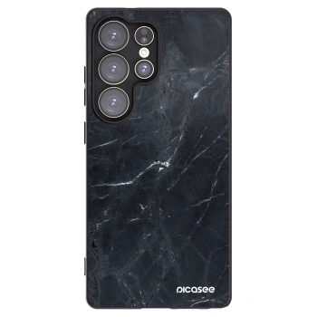 Picasee silikonski črni ovitek za Samsung Galaxy S25 Ultra 5G - Black marble