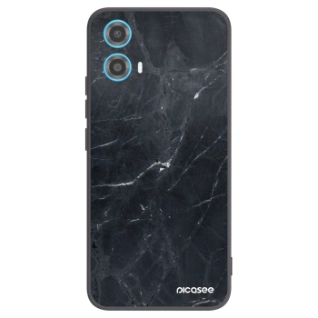 Picasee silikonski črni ovitek za Motorola Moto G34 5G - Black marble