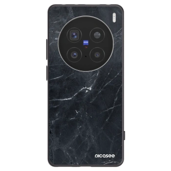 Picasee silikonski črni ovitek za Vivo X200 Pro - Black marble