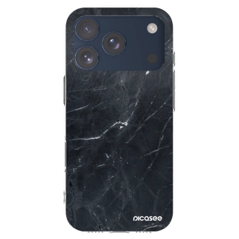 Picasee silikonski prozorni ovitek za Apple iPhone 17 Pro - Black marble
