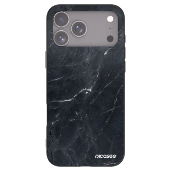 Picasee silikonski črni ovitek za Apple iPhone 17 Pro Max - Black marble