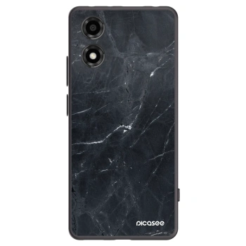 Picasee silikonski črni ovitek za Motorola Moto E14 - Black marble
