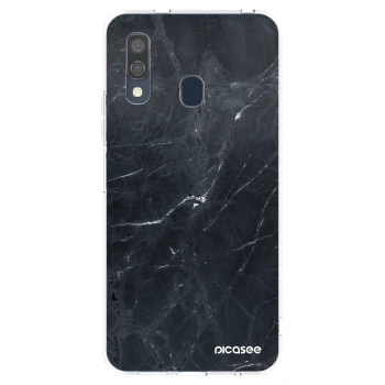 Picasee silikonski prozorni ovitek za Samsung Galaxy A40 A405F - Black marble