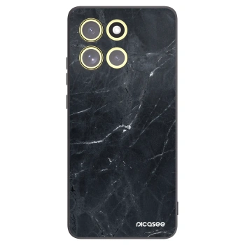 Picasee silikonski črni ovitek za Motorola Moto G86 5G - Black marble