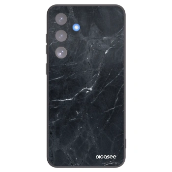 Picasee silikonski črni ovitek za Samsung Galaxy S25 FE 5G - Black marble