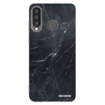 Picasee silikonski prozorni ovitek za Huawei P30 Lite - Black marble