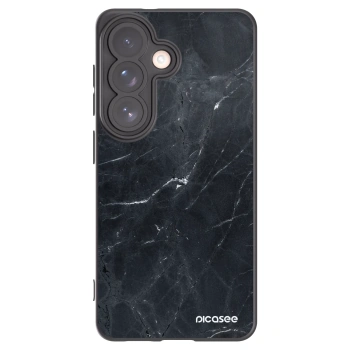 Picasee silikonski črni ovitek za Samsung Galaxy S26 - Black marble