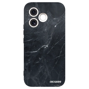 Picasee silikonski črni ovitek za Honor 600 Lite - Black marble