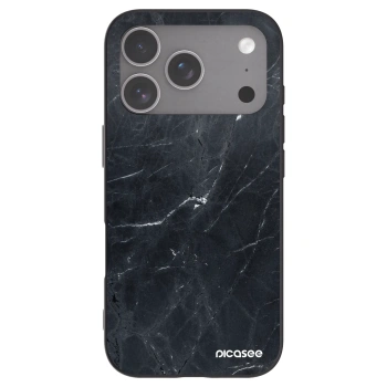 Picasee silikonski črni ovitek za Apple iPhone 18 Pro - Black marble