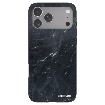 Picasee silikonski črni ovitek za Apple iPhone 18 Pro Max - Black marble
