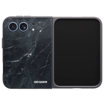 Picasee silikonski črni ovitek za Apple iPhone Duo - Black marble