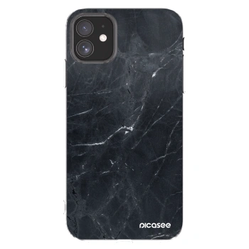Picasee silikonski prozorni ovitek za Apple iPhone 11 - Black marble