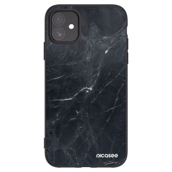 Picasee silikonski črni ovitek za Apple iPhone 11 - Black marble