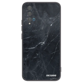 Picasee silikonski črni ovitek za Huawei Nova 5T - Black marble