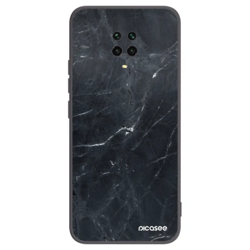 Picasee silikonski črni ovitek za Xiaomi Redmi Note 9 Pro - Black marble