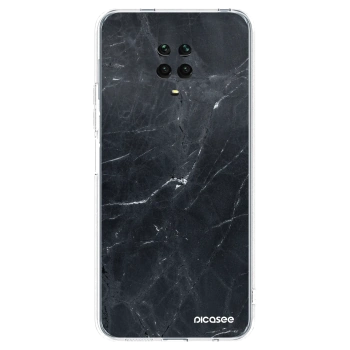 Picasee silikonski prozorni ovitek za Xiaomi Redmi Note 9S - Black marble