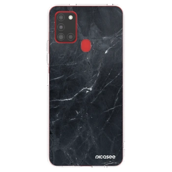 Picasee silikonski prozorni ovitek za Samsung Galaxy A21s - Black marble