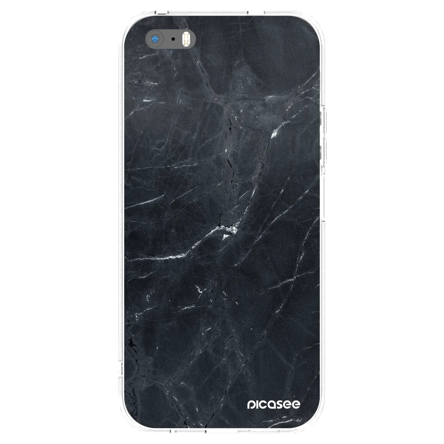 Picasee silikonski prozorni ovitek za Apple iPhone 5/5S/SE - Black marble