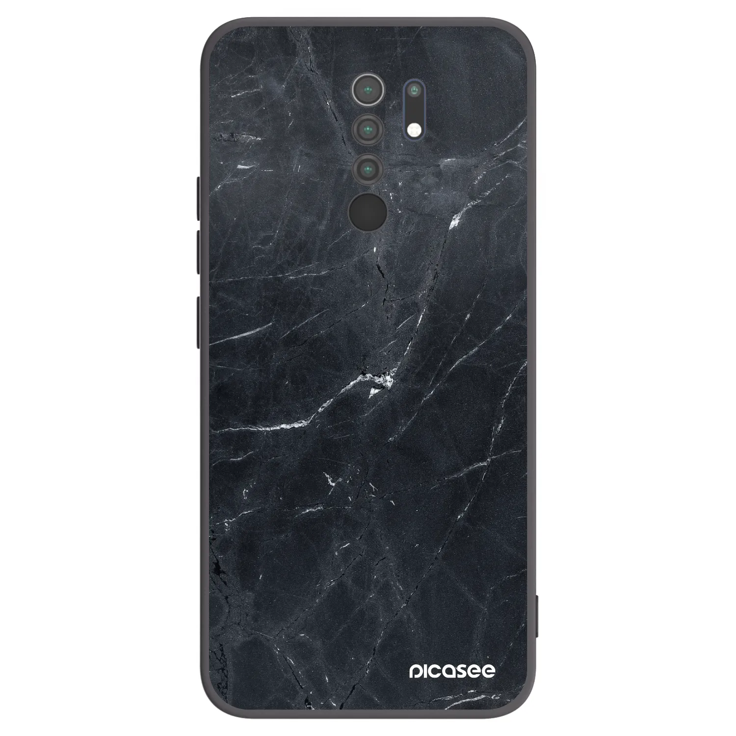 Picasee silikonski črni ovitek za Xiaomi Redmi 9 - Black marble