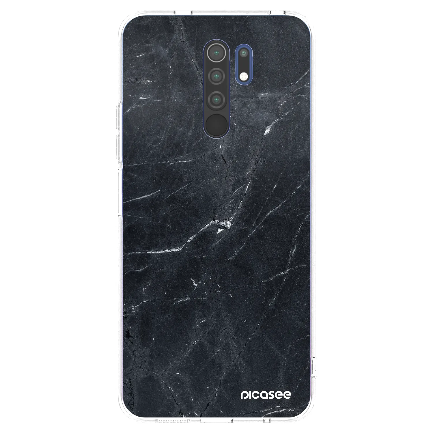 Picasee silikonski prozorni ovitek za Xiaomi Redmi 9 - Black marble
