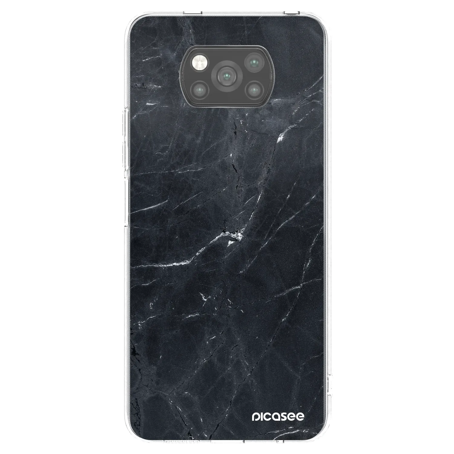 Picasee silikonski črni ovitek za Xiaomi Poco X3 - Black marble