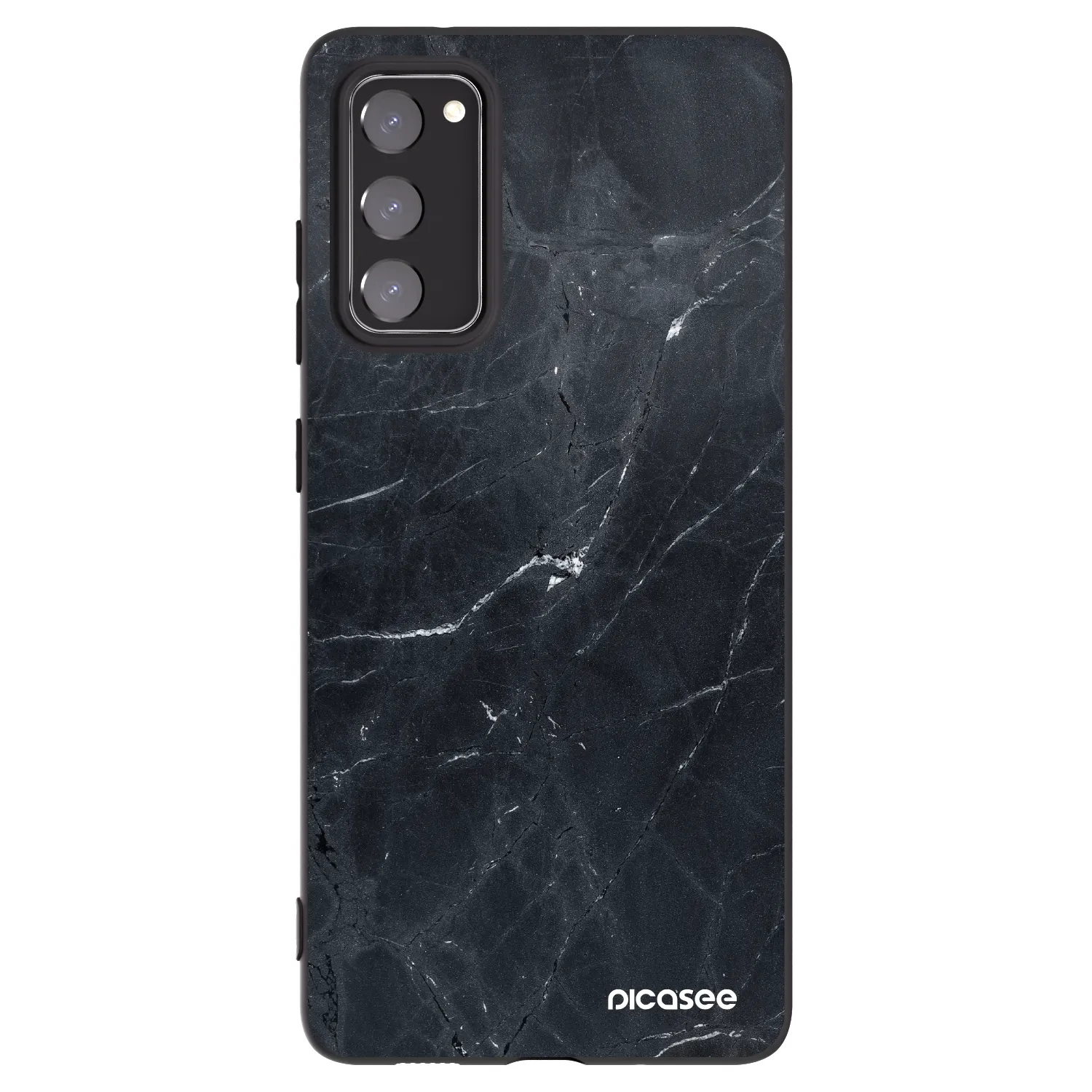 Picasee silikonski črni ovitek za Samsung Galaxy S20 FE - Black marble