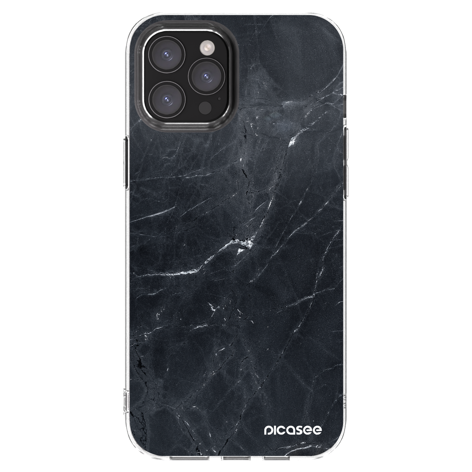 Picasee silikonski prozorni ovitek za Apple iPhone 12 Pro Max - Black marble