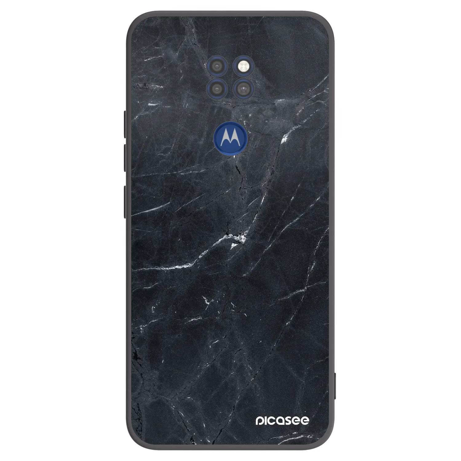 Picasee silikonski črni ovitek za Motorola Moto G9 Play - Black marble
