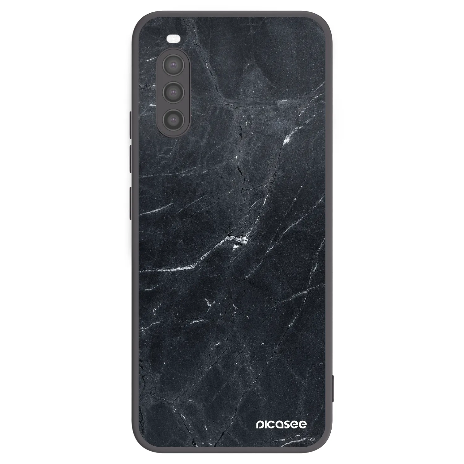 Picasee silikonski črni ovitek za Sony Xperia 10 II - Black marble