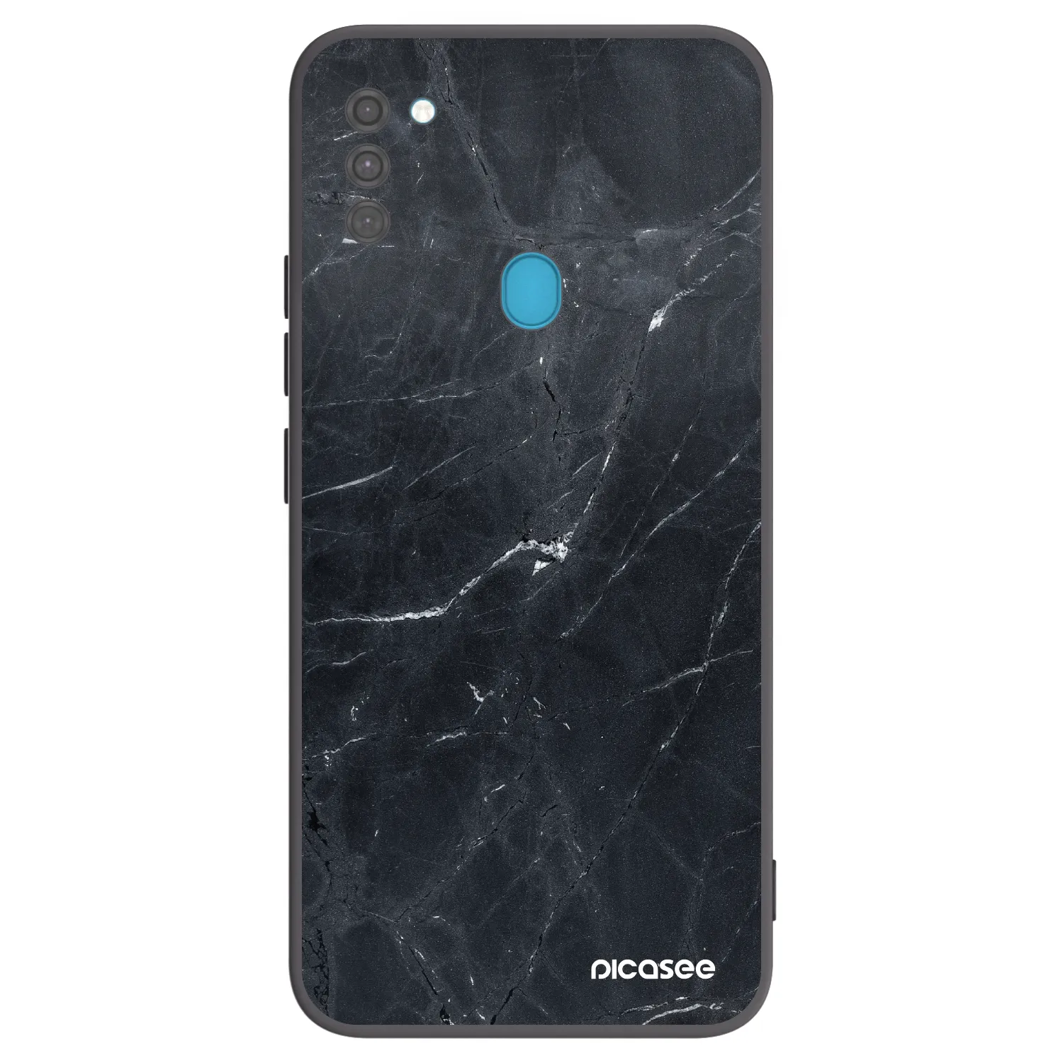 Picasee silikonski črni ovitek za Samsung Galaxy M11 - Black marble