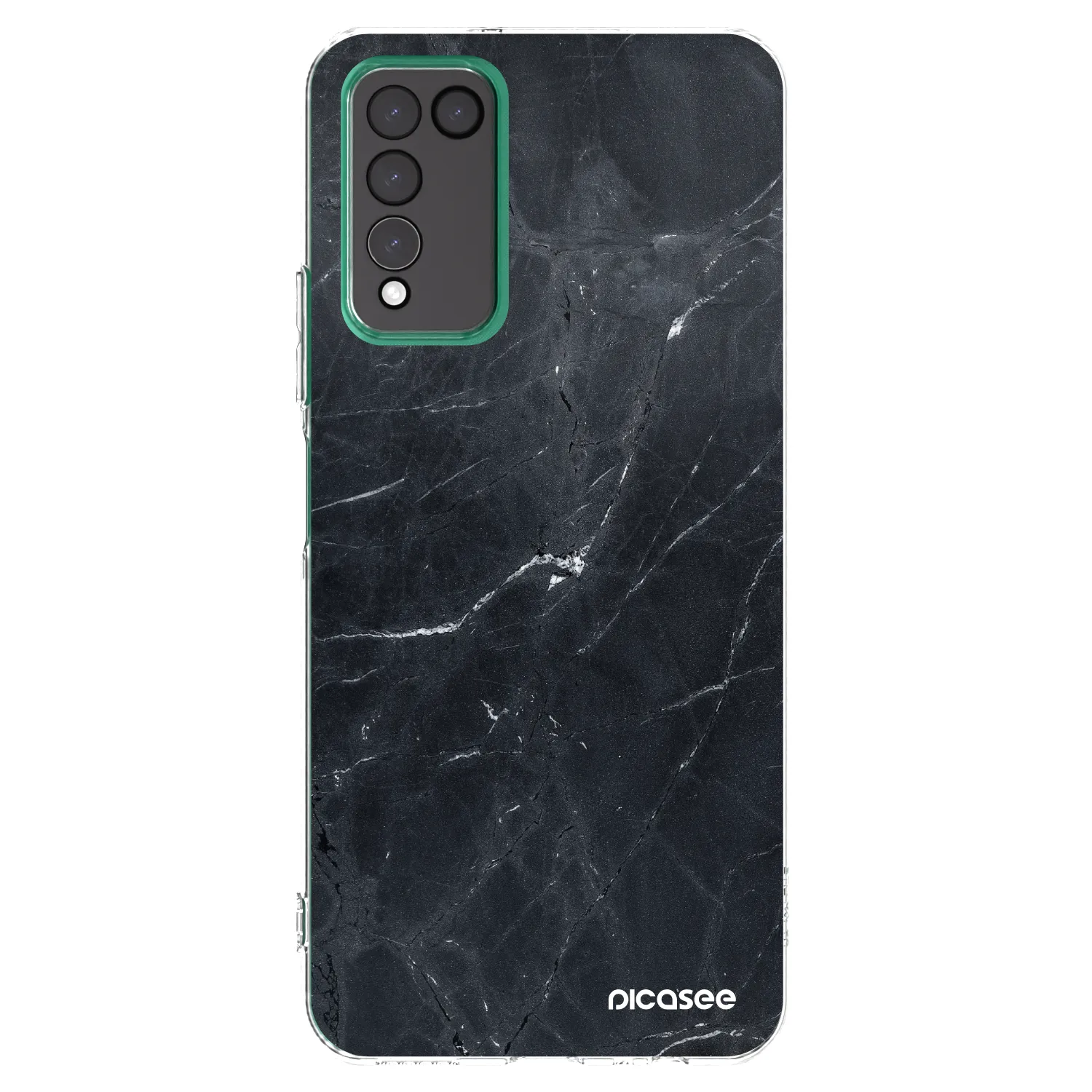 Picasee silikonski prozorni ovitek za Honor 10X Lite - Black marble
