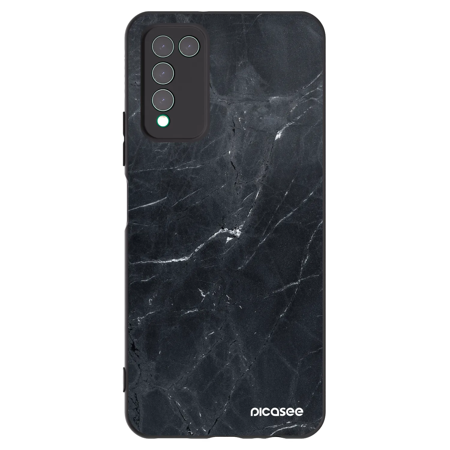 Picasee silikonski črni ovitek za Honor 10X Lite - Black marble