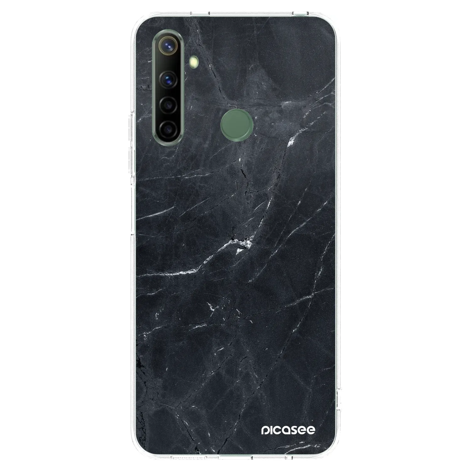 Picasee silikonski prozorni ovitek za Realme 6i - Black marble