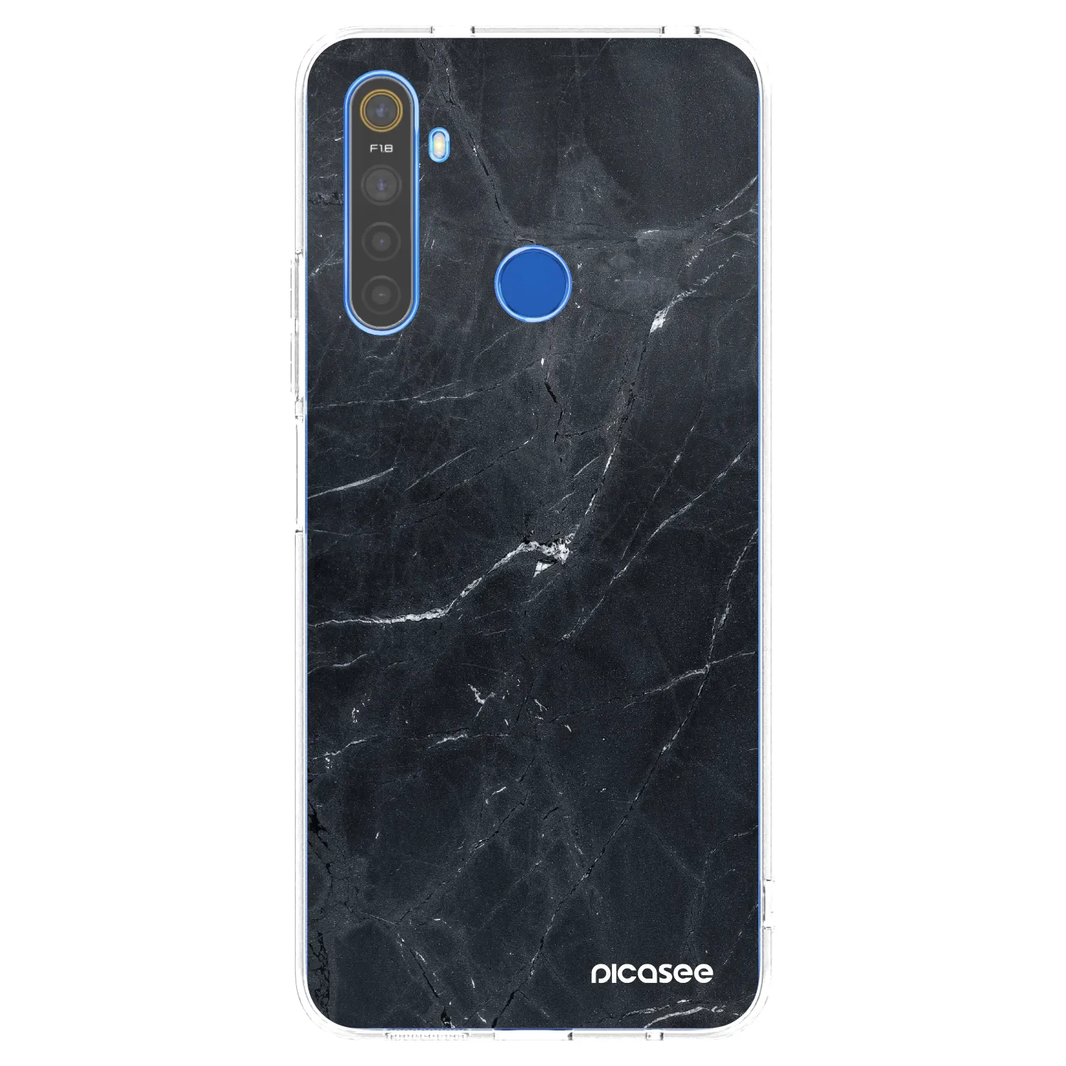 Picasee silikonski prozorni ovitek za Realme 5 - Black marble