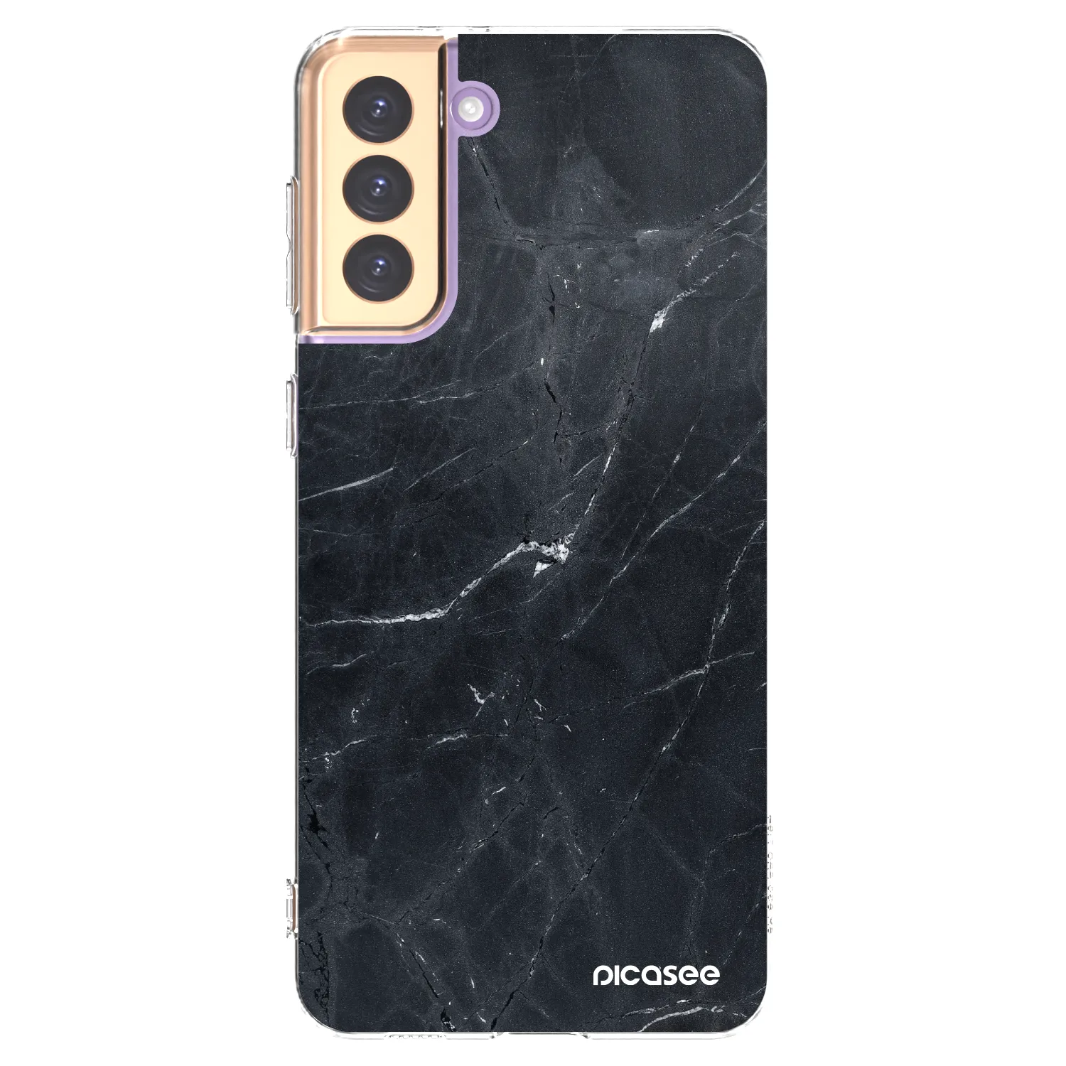 Picasee silikonski prozorni ovitek za Samsung Galaxy S21+ 5G G996F - Black marble