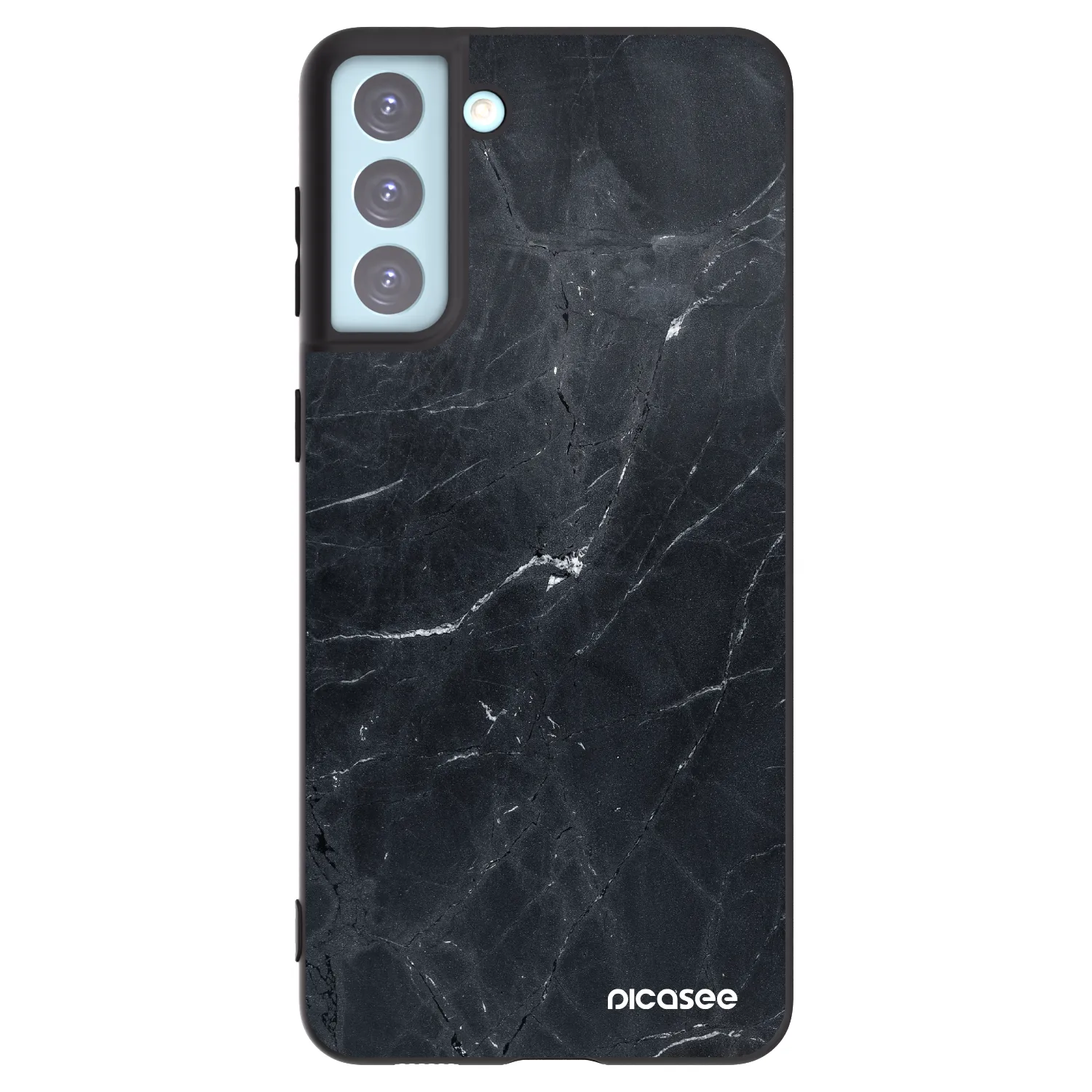 Picasee silikonski črni ovitek za Samsung Galaxy S21+ 5G G996F - Black marble