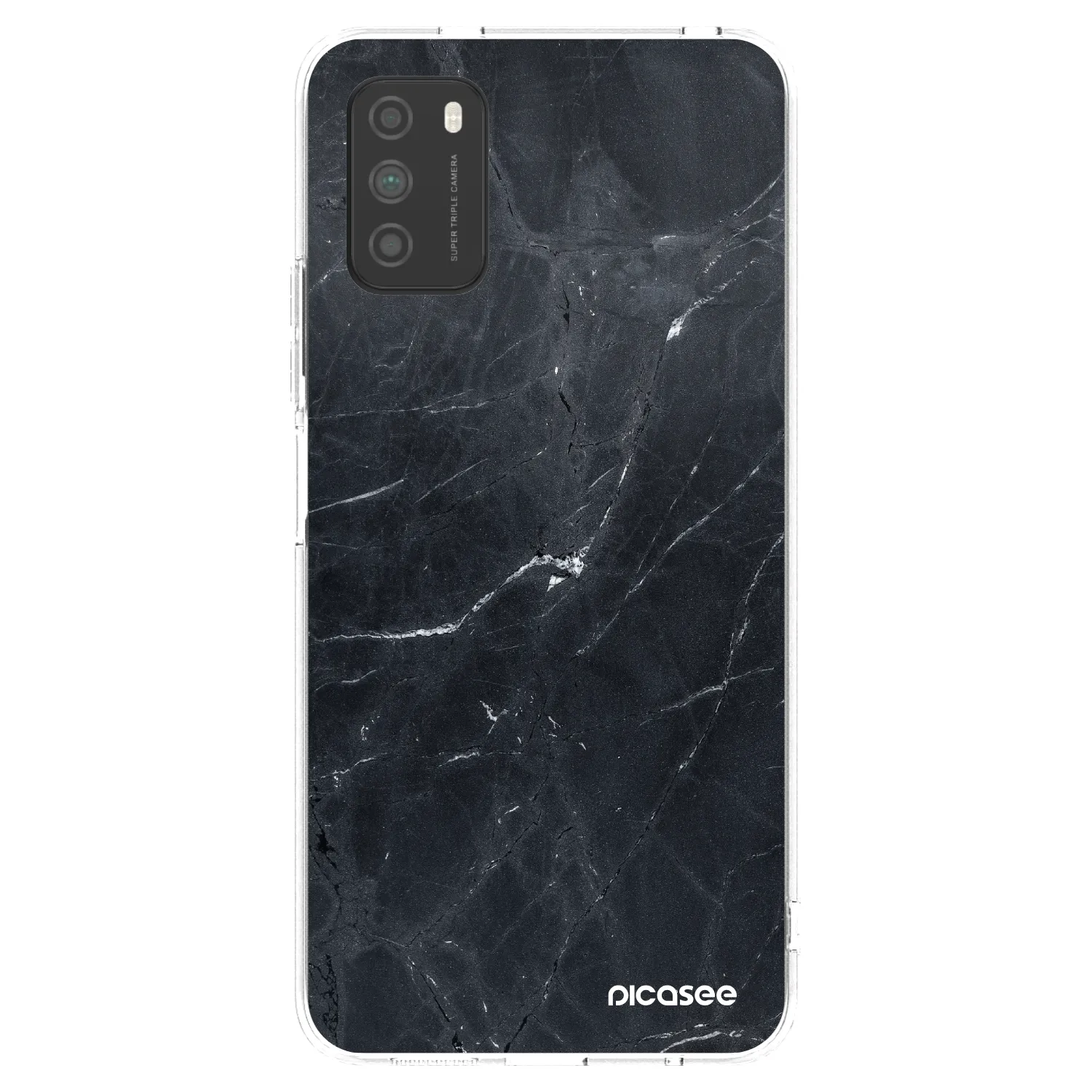 Picasee silikonski prozorni ovitek za Xiaomi Poco M3 - Black marble