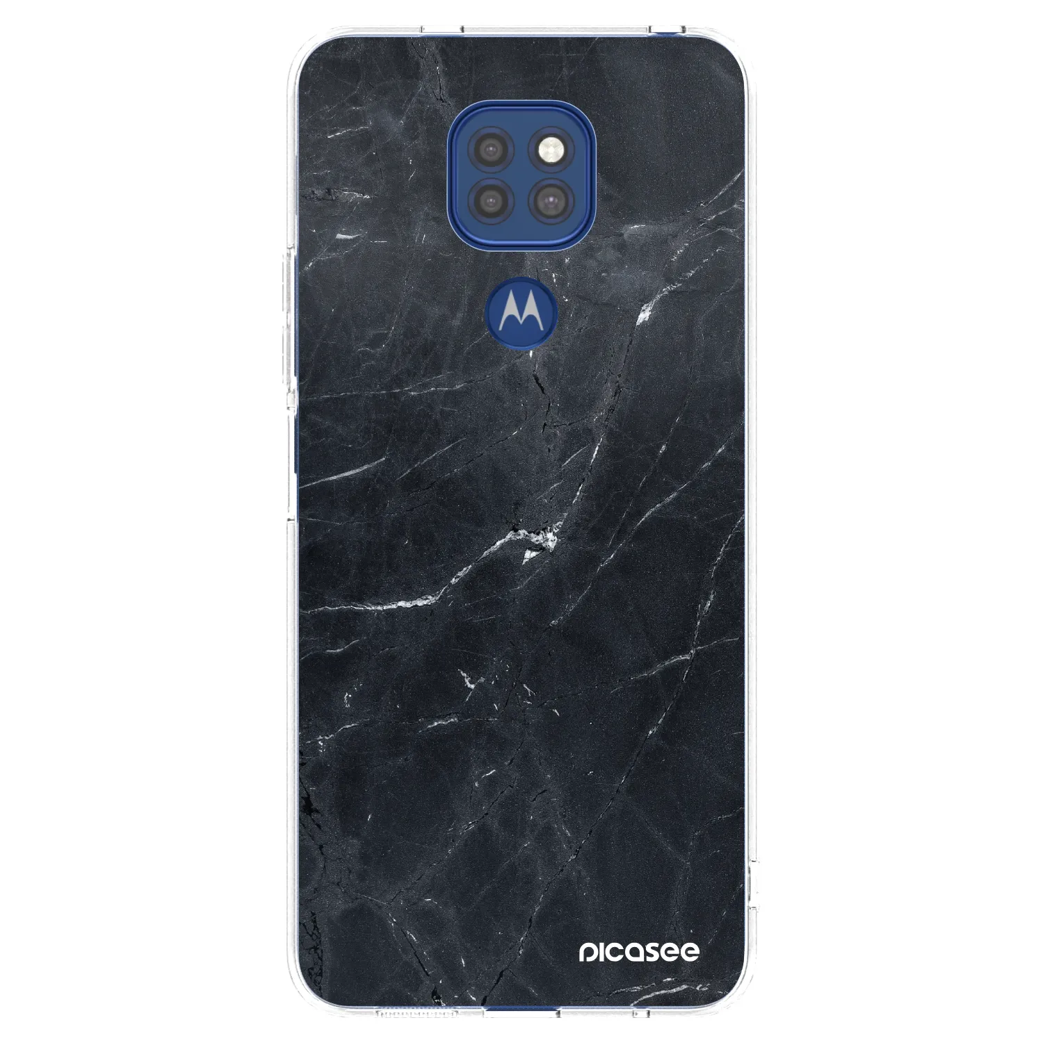 Picasee silikonski prozorni ovitek za Motorola Moto G9 Play - Black marble
