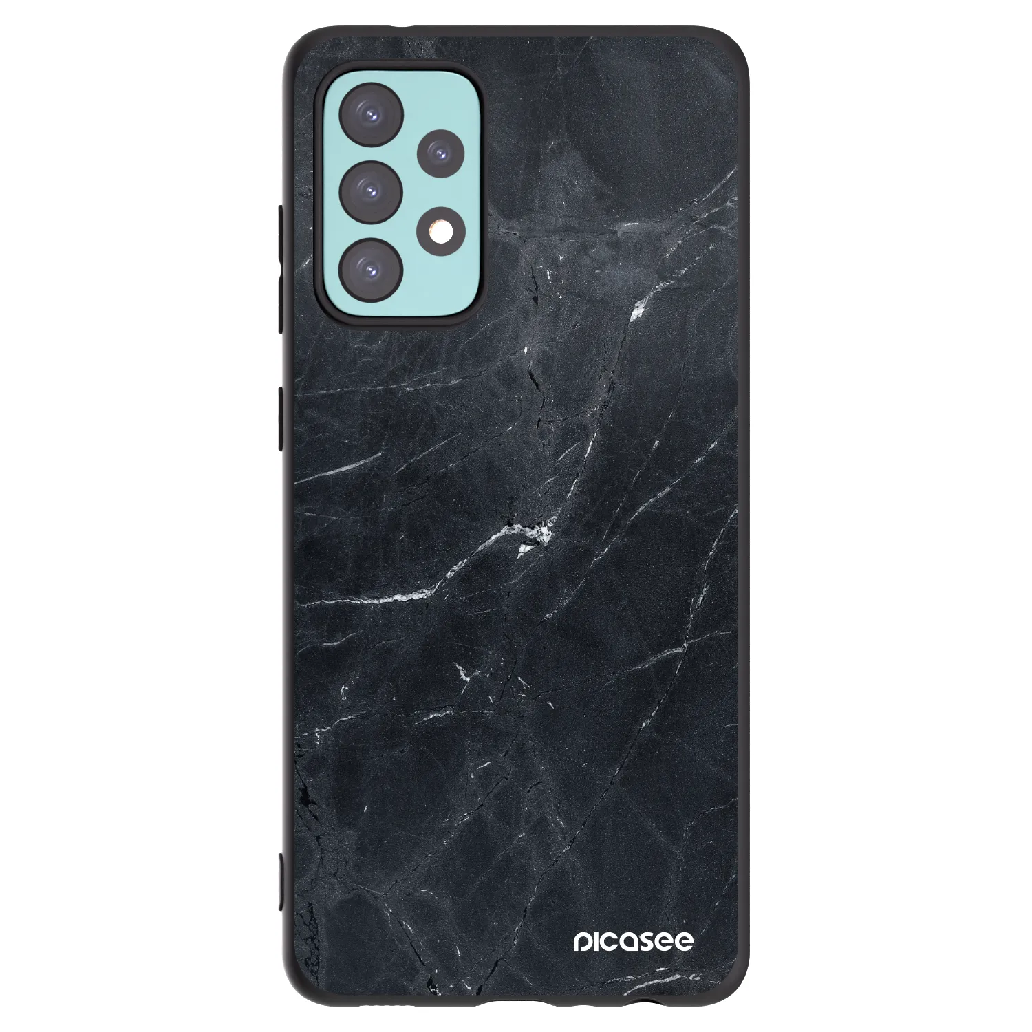 Picasee silikonski črni ovitek za Samsung Galaxy A72 A725F - Black marble