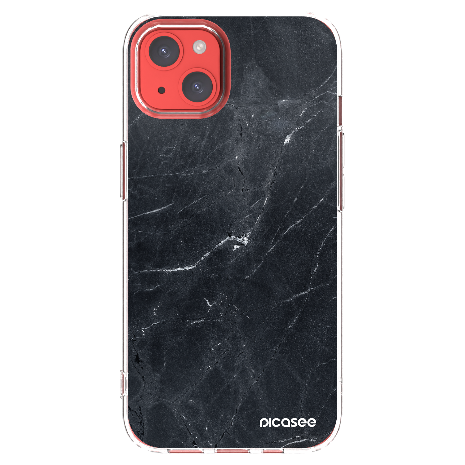 Picasee silikonski prozorni ovitek za Apple iPhone 13 - Black marble