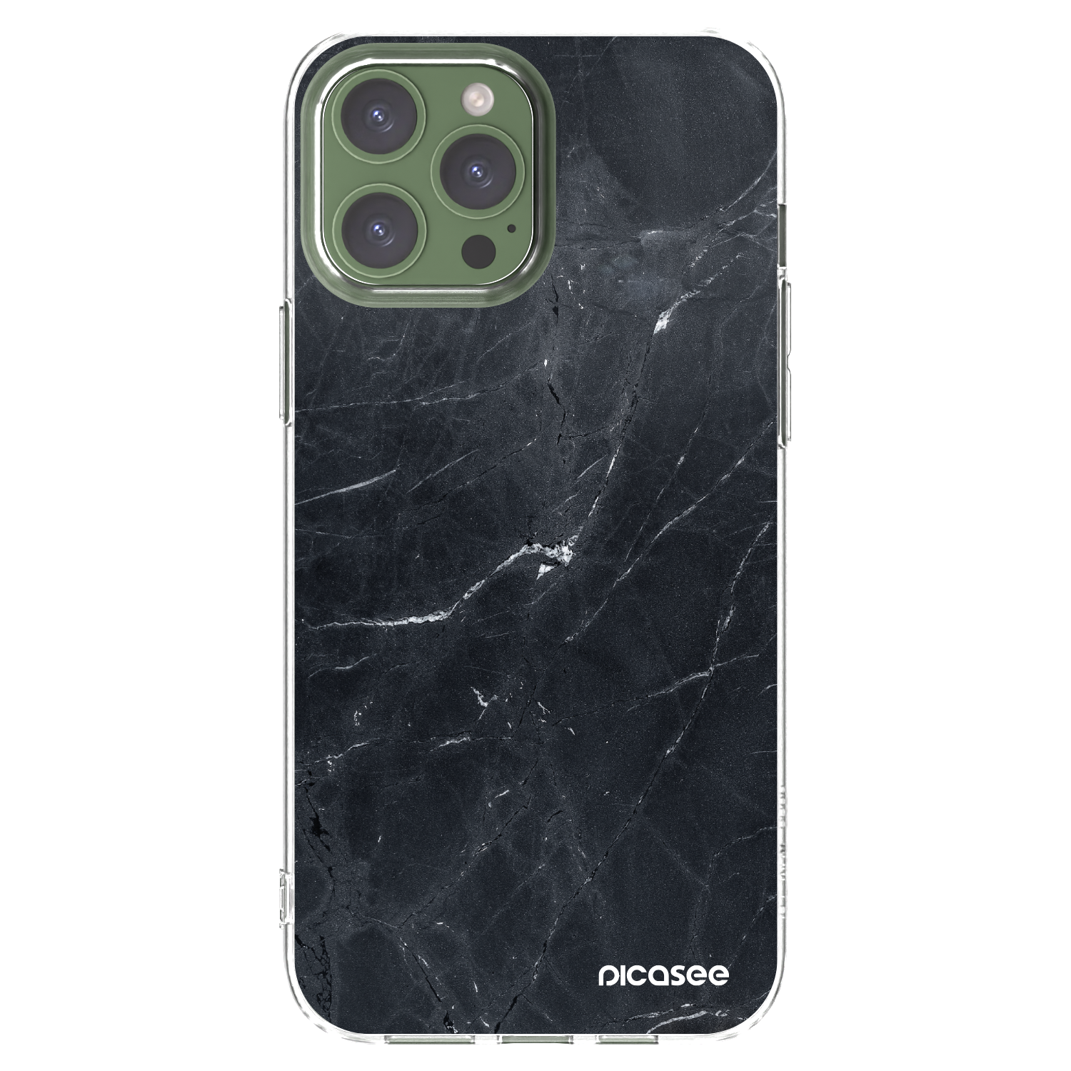 Picasee silikonski prozorni ovitek za Apple iPhone 13 Pro Max - Black marble