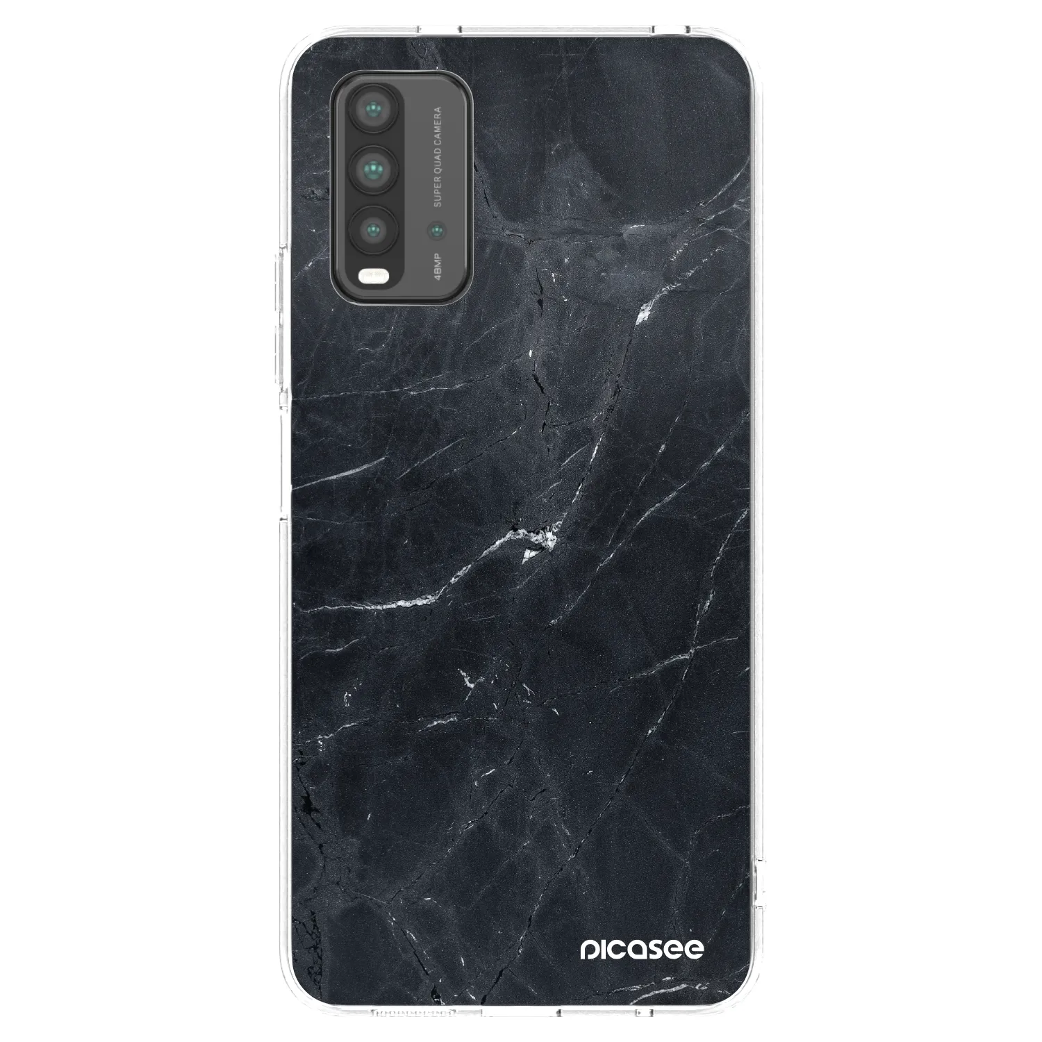 Picasee silikonski prozorni ovitek za Xiaomi Redmi 9T - Black marble