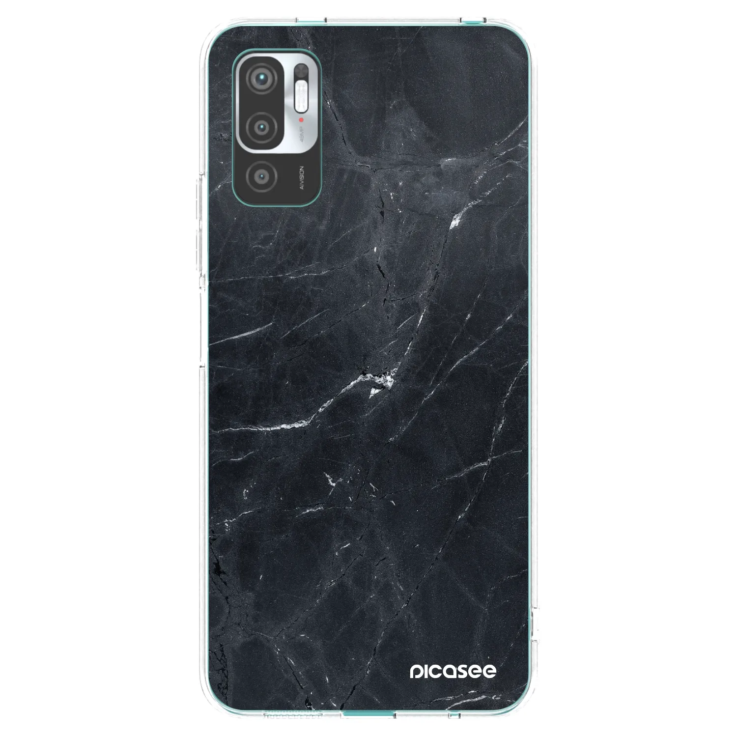 Picasee silikonski prozorni ovitek za Xiaomi Redmi Note 10 5G - Black marble